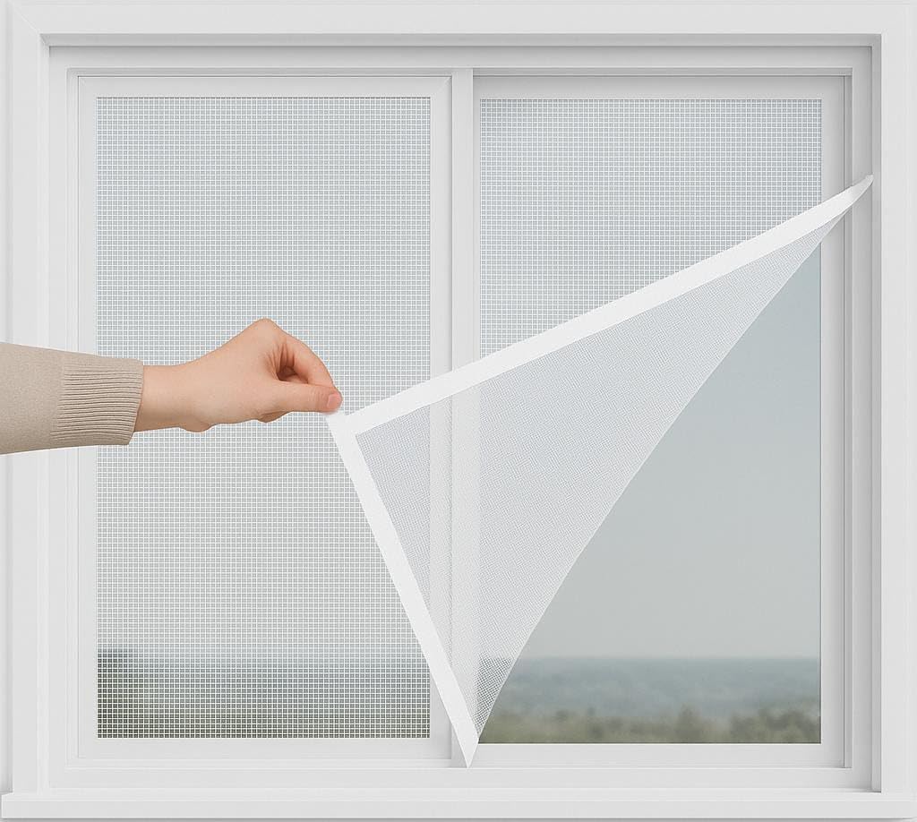 SRE® Premium Window Net Pre Stitched with FastnenersTape on All Four Borders for Pest Control, | White | Size: (1 x 4ft)-image-33