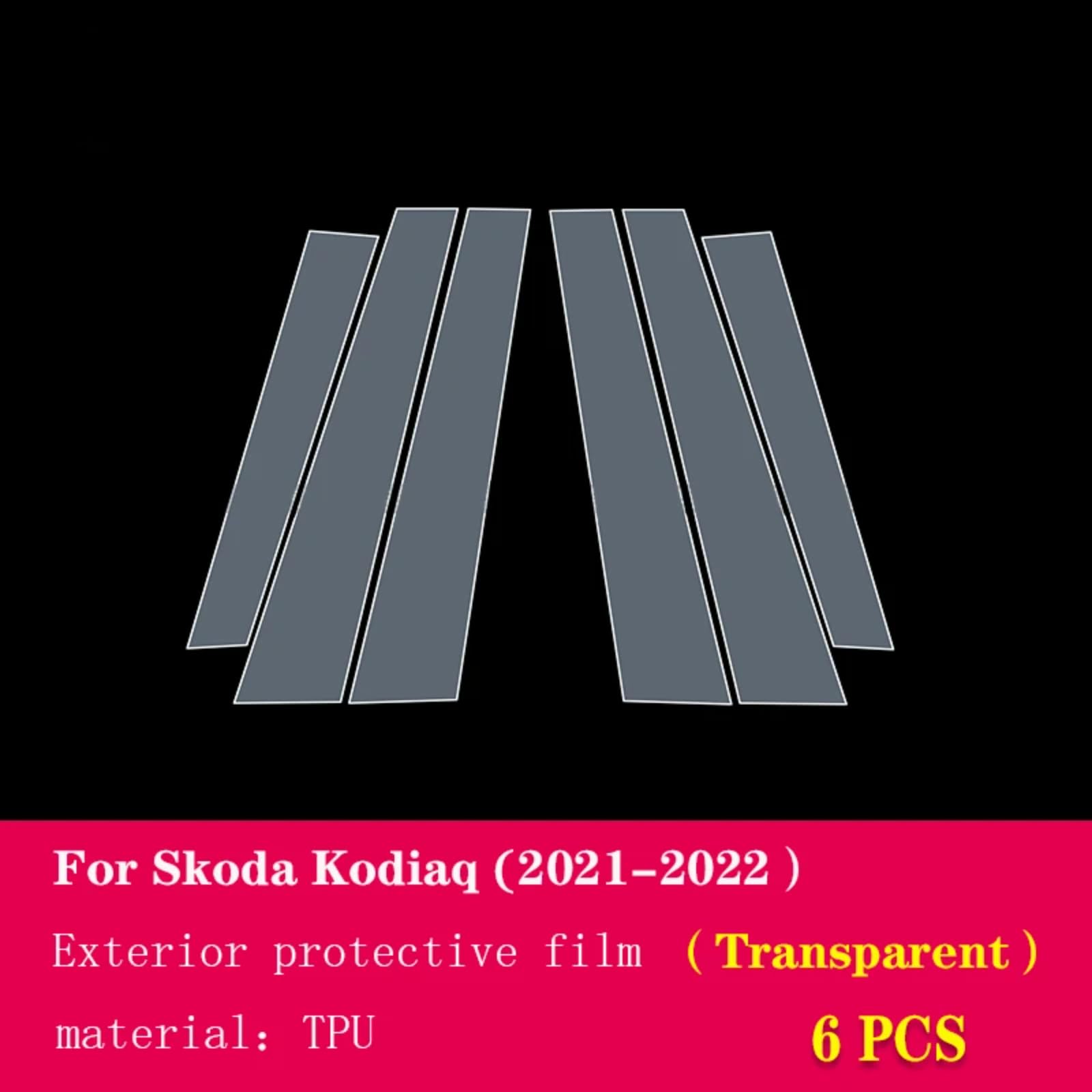 Pellicola protettiva per carrozzeria per Skoda Kodiaq 2021-2023 B C, pellicola protettiva per riparazione e prevenzione graffi, pellicola in TPU PPF (trasparente)