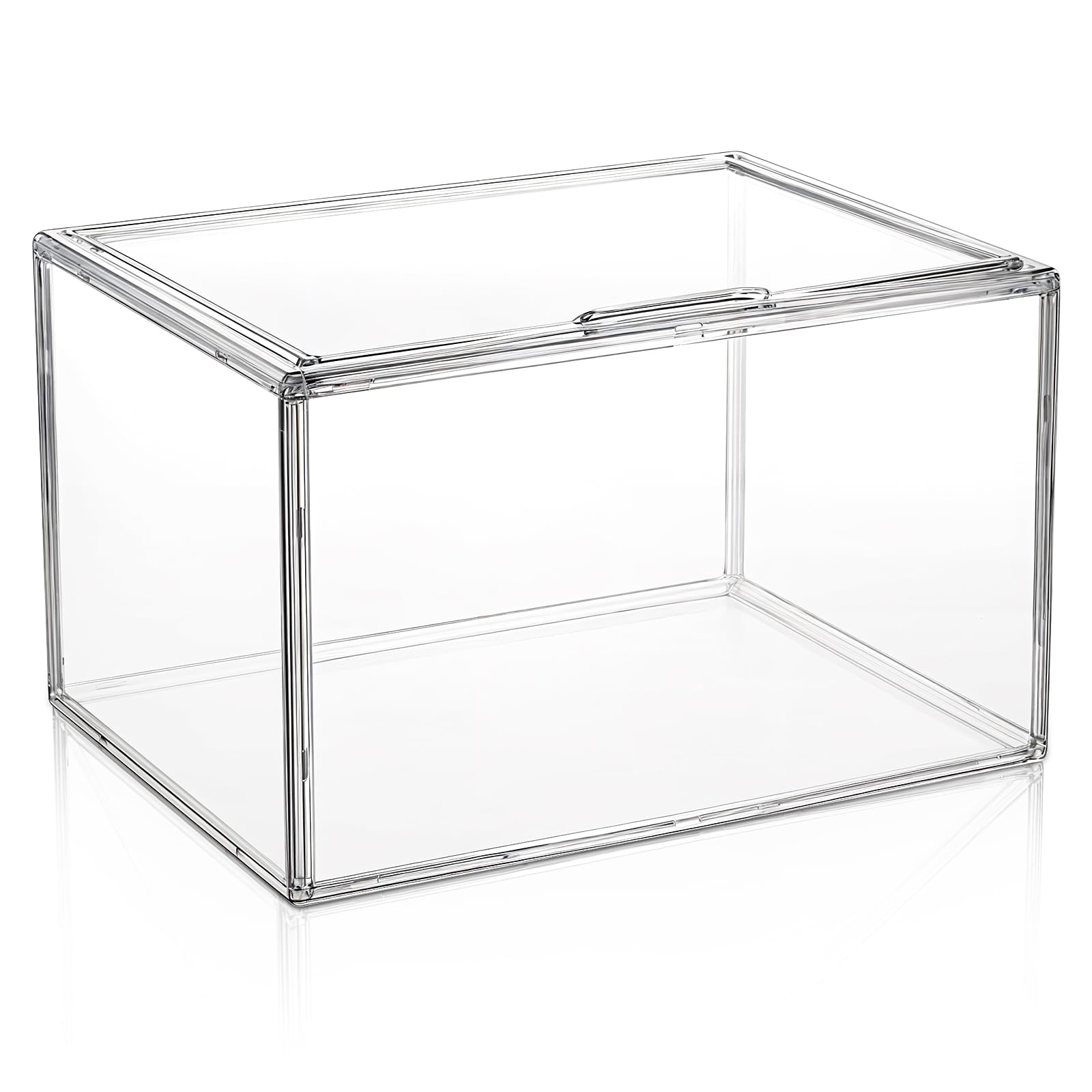 Stackable Display Storage Box with Magnetic Door, Clear Acrylic Display Case, Dustproof Book & Cosmetic Display Cases, Hobby Display Cases for Large Figures Collectibles, Luxury Bags, Sports Shoes