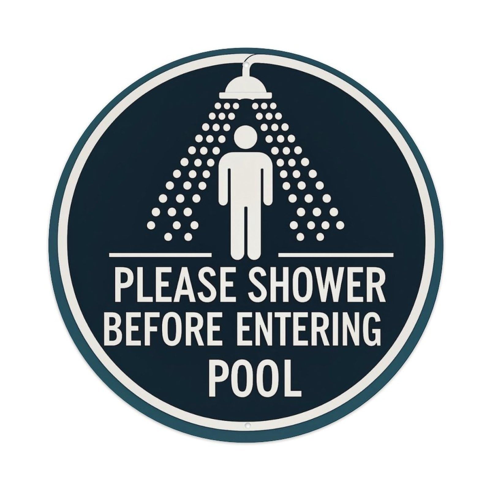 Please Shower Before Entering Pool Tin Sign Metal Poster Vintage Metal Signs for Home Man Cave Bar Cafe Kitchen laundry room Wall Decorations 8x8 inches
