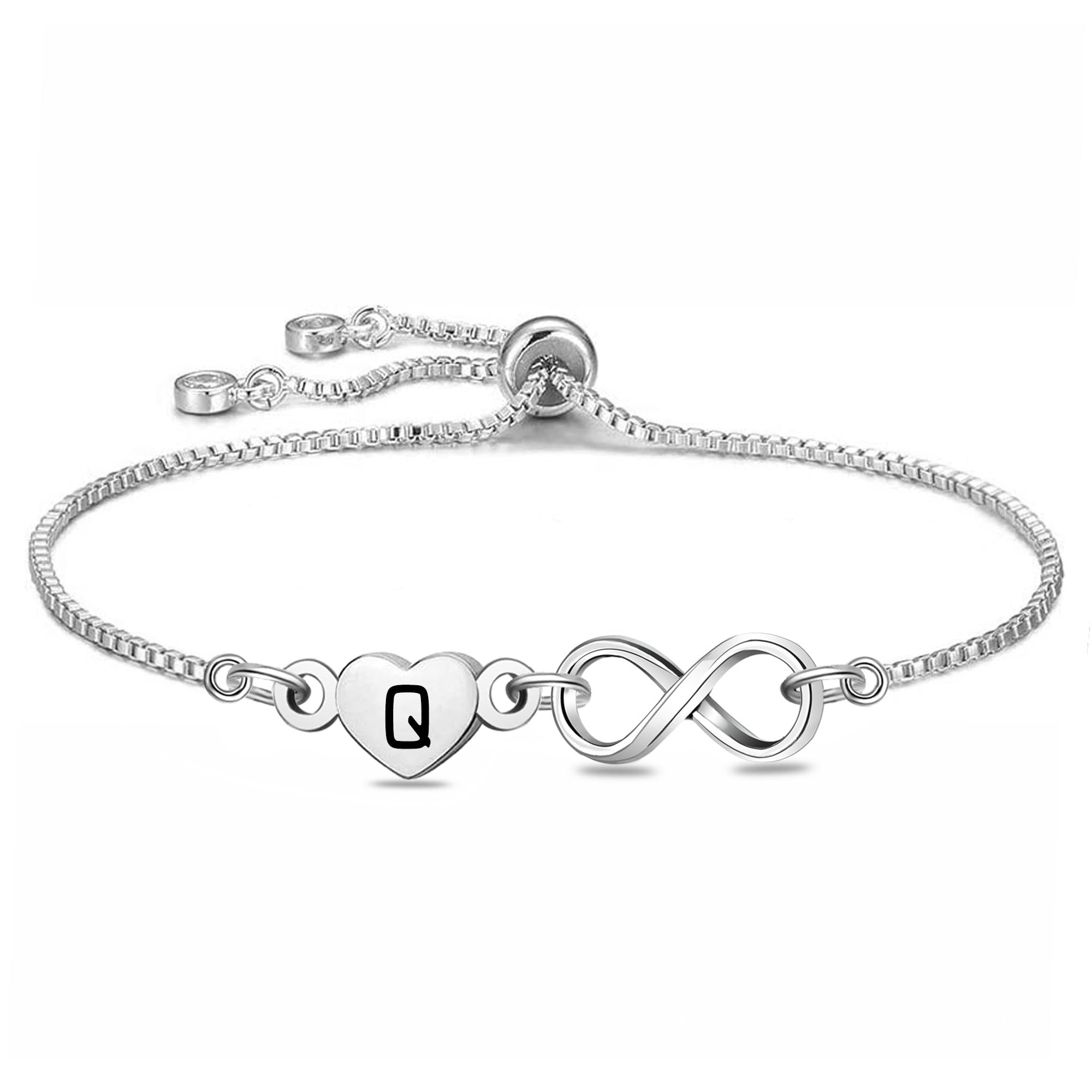 HEYEJET Silber Unendlichkeit Armbänder mit Geburtsstein Kris