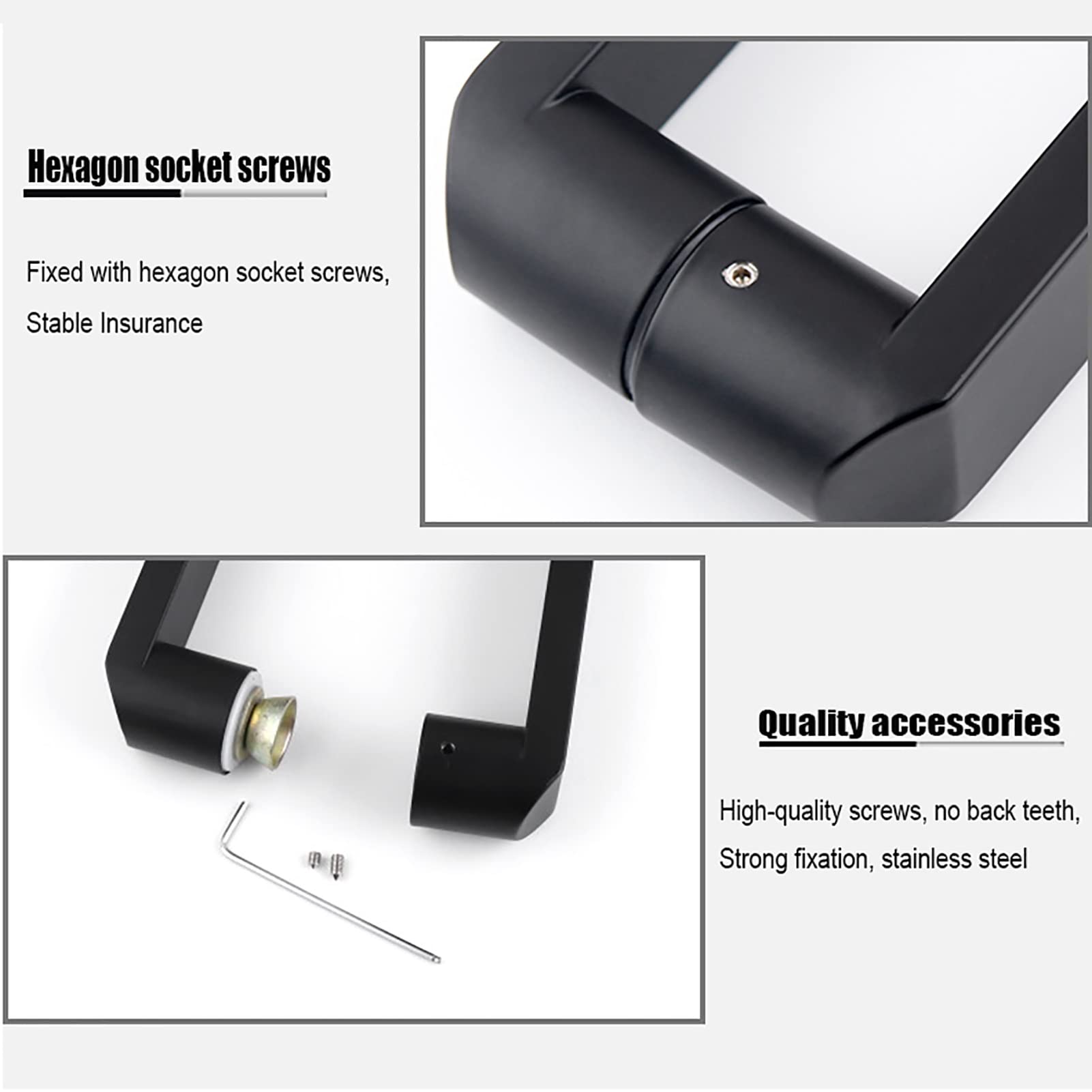 Klamka do drzwi drzwi wejściowych 304 pogrubiona szklana klamka ze stali nierdzewnej duża kwadratowa rura uchwyt do drzwi przesuwnych/uchwyt do drzwi stodoły, matowy czarny/kolor/48 cm * 40 cm
