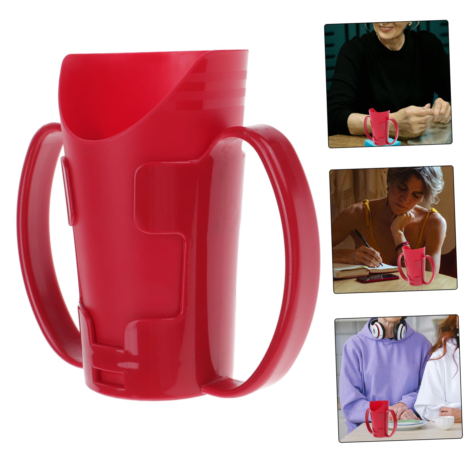 Baluue 3piezas Taza De Alimentación Para Adultos Diseño Inclinado Vaso Mayores Doble y Resistente Derrames Asistencia La Rehabilitación