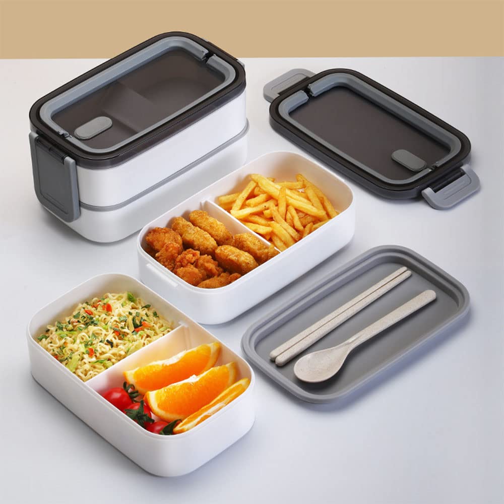 Amazon｜弁当箱 弁当箱 プラスチックタッパー 2層 ステンレス内胆 箸