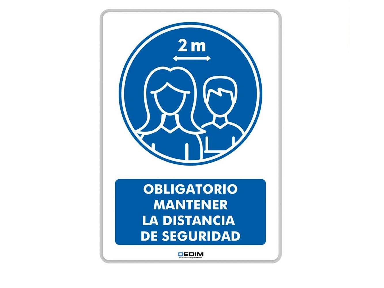 Oedim Lot de 5 panneaux obligatoires pour garder la distance de sécurité | Plusieurs matériaux |