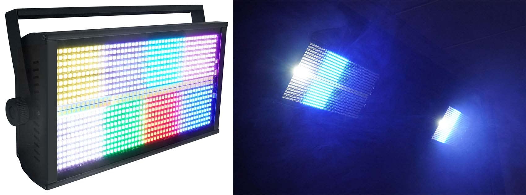 (2) Rockville Stage Panel 864 LED RGB Pro Stage Wash Lights+Strobe+Matrix Combo