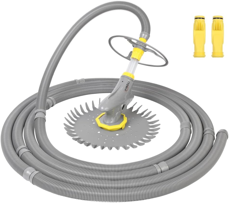 (2024 Upgrade) VINGLI Pool Vacuum Cleaner Automatic Sweeper Swimming Pool Creepy Vacuum (Grey)
