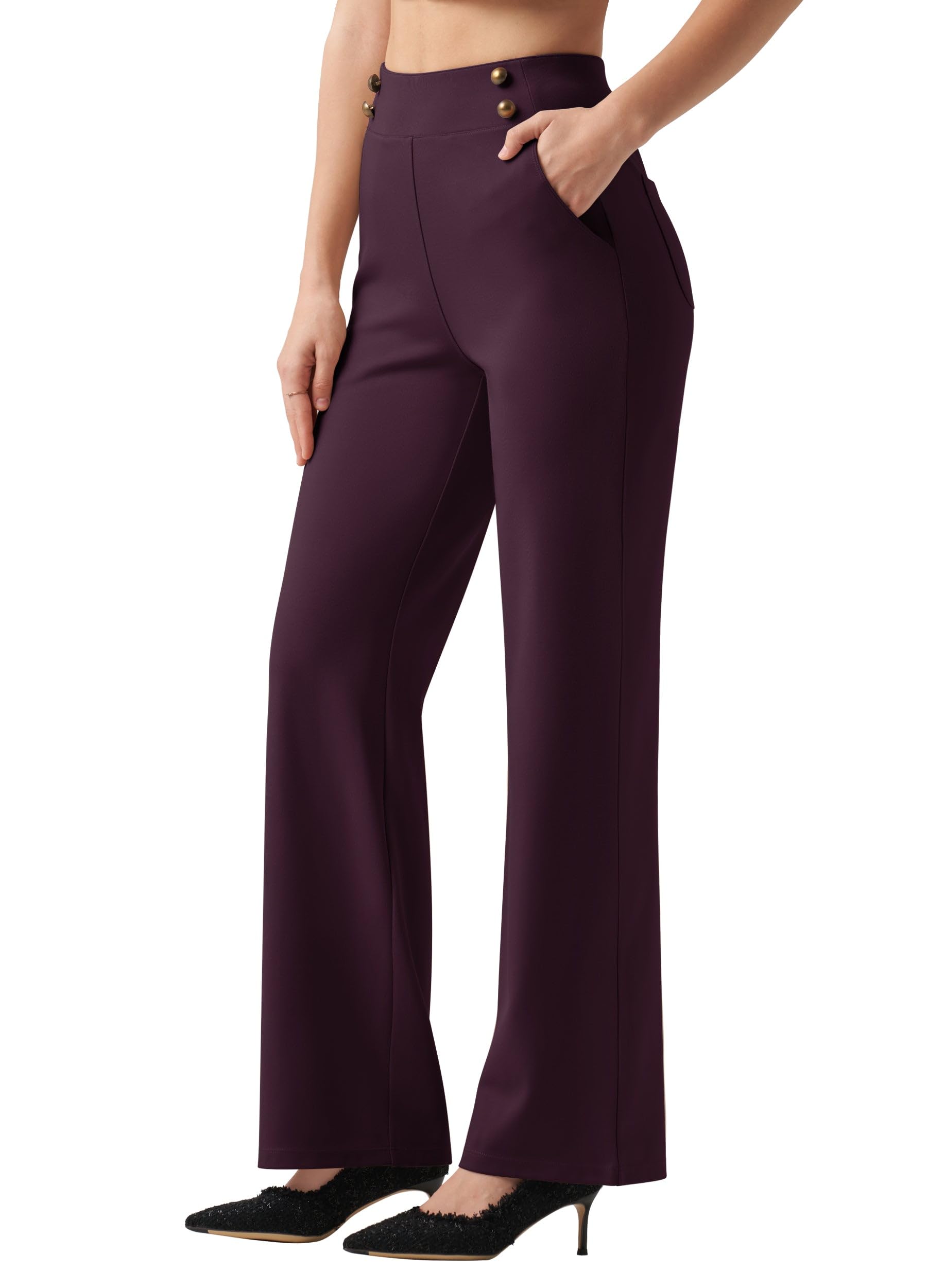 Willit Women's Wide Leg Dress Pants High Waisted Stretch Work Pants Office Business Casual Slacks Pockets Petite/Regular/Tall
