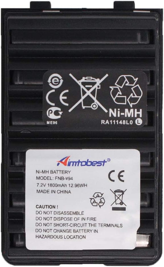 FNB-83 FNB-V94 FNB-V57 1800mAh Ni-MH Battery Compatible for Yaesu Vertex FT-60R FT60R FT-60 FT60 VX-150 VX-160 VX-170 VX-180 VXA-220 HX270S HX370S HX500S HX600S Radio