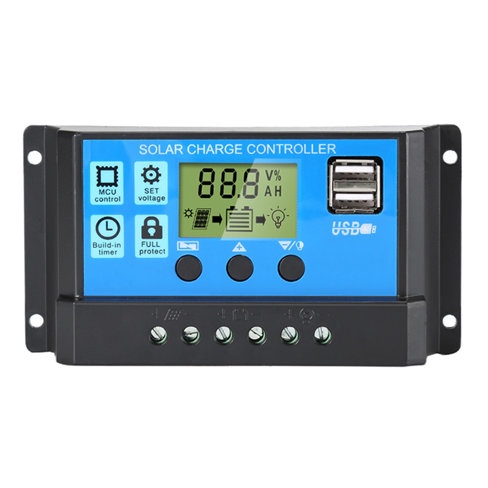 Anern 20A MPPT Panel Solar Controlador de Carga Regulador Inteligente de Corriente Auto Focus de Seguimiento Auto Parámetro 60V 20A 12/24V