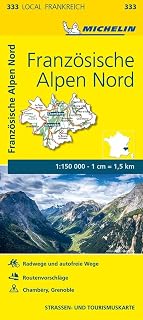 Michelin Französische Alpen Nord: Straßen- und Tourismuskarte 1:150.000; Auflage 2020 (MICHELIN Localkarten)