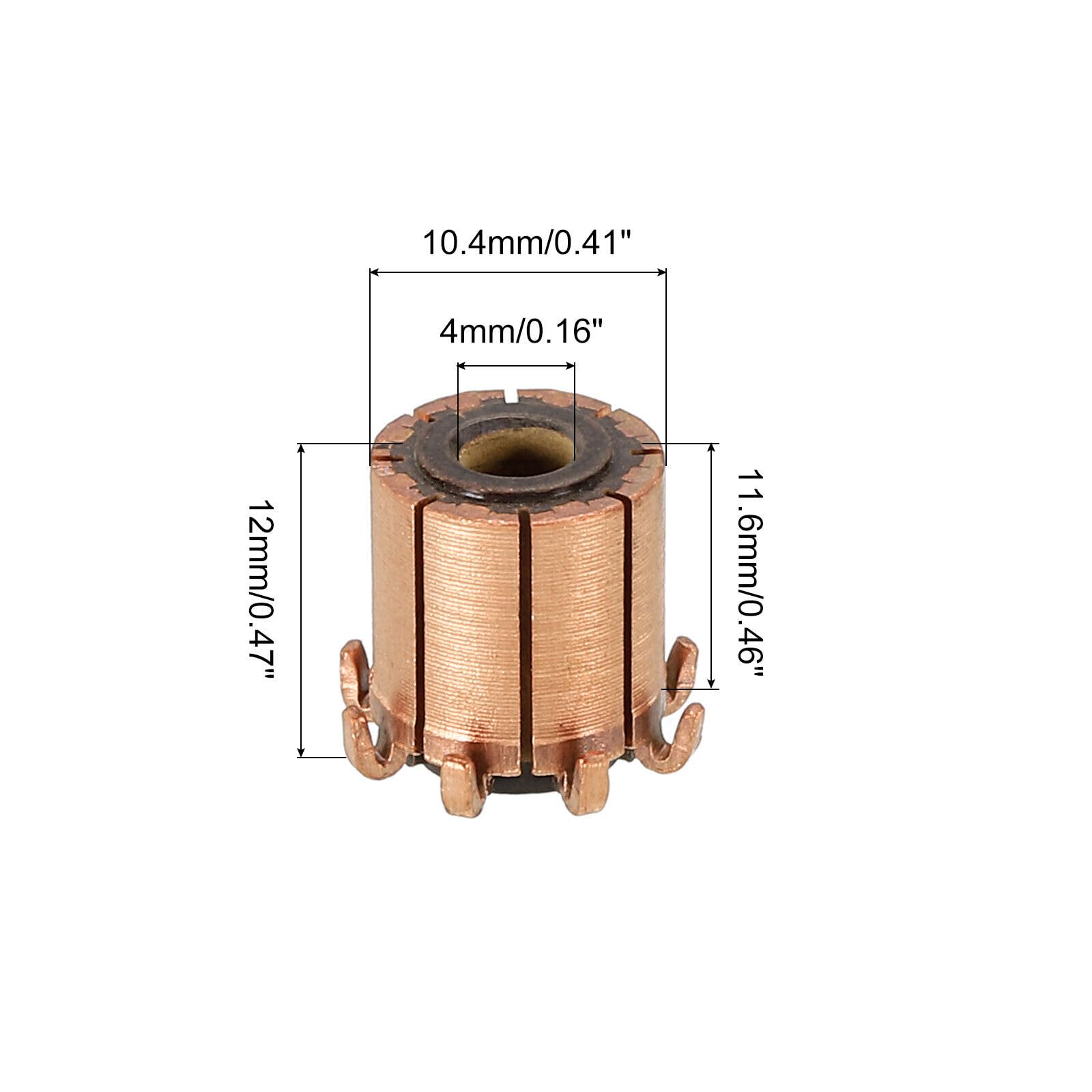 Generic Electric Motor Commutator 8 Gear Teeth 4mm ID 10.4mm OD