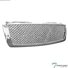 Topline Autopart Chrome Mesh Front Hood Bumper Grill Grille ABS For 07-14 Chevy Tahoe/Suburban/Avalanche - coolthings.us
