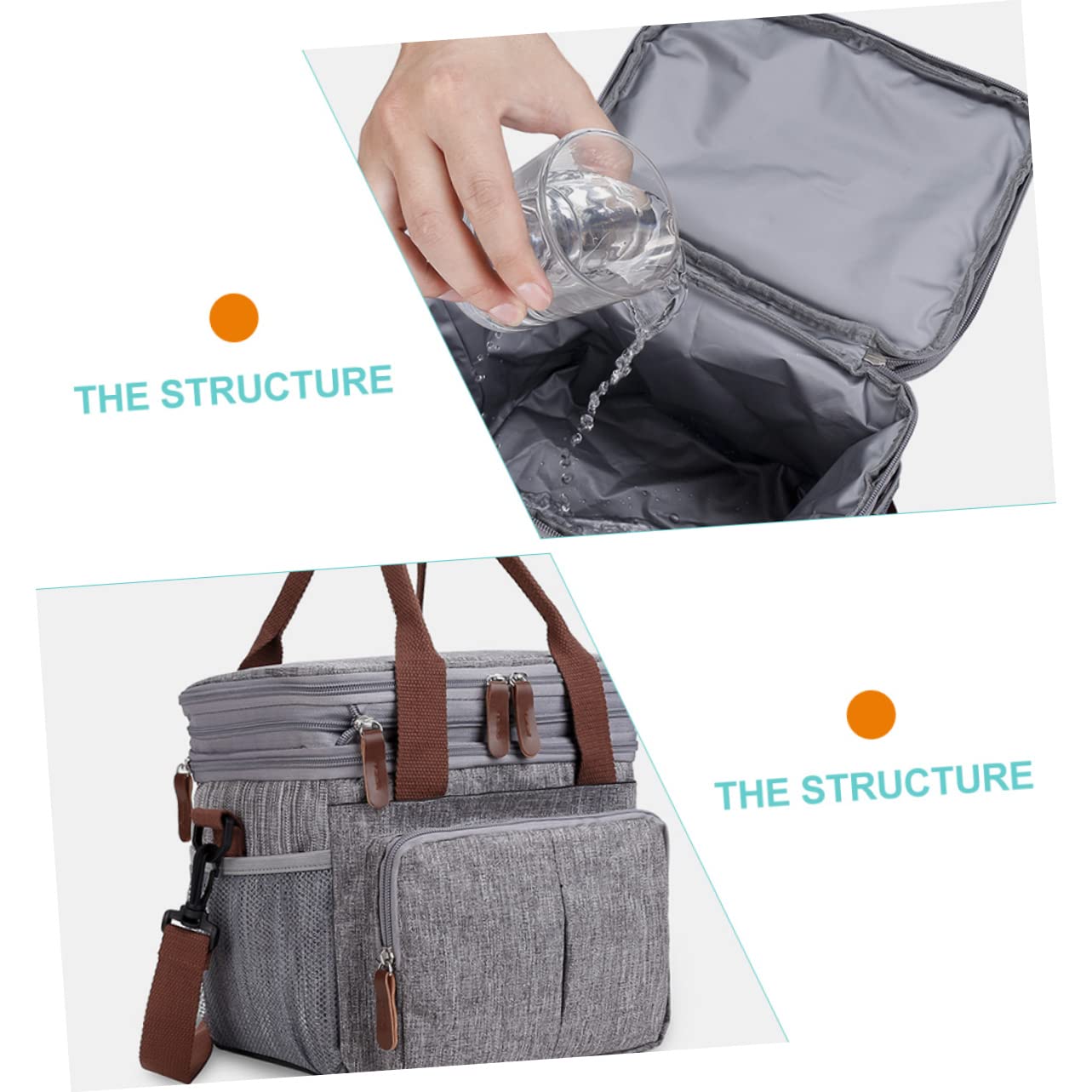MAGICLULU Bolsa de Almuerzo Isotérmica de Gran Capacidad 15l, Nylon, Portátil, Adecuado para Picnic Conservar el Calor de Comidas y Bebidas