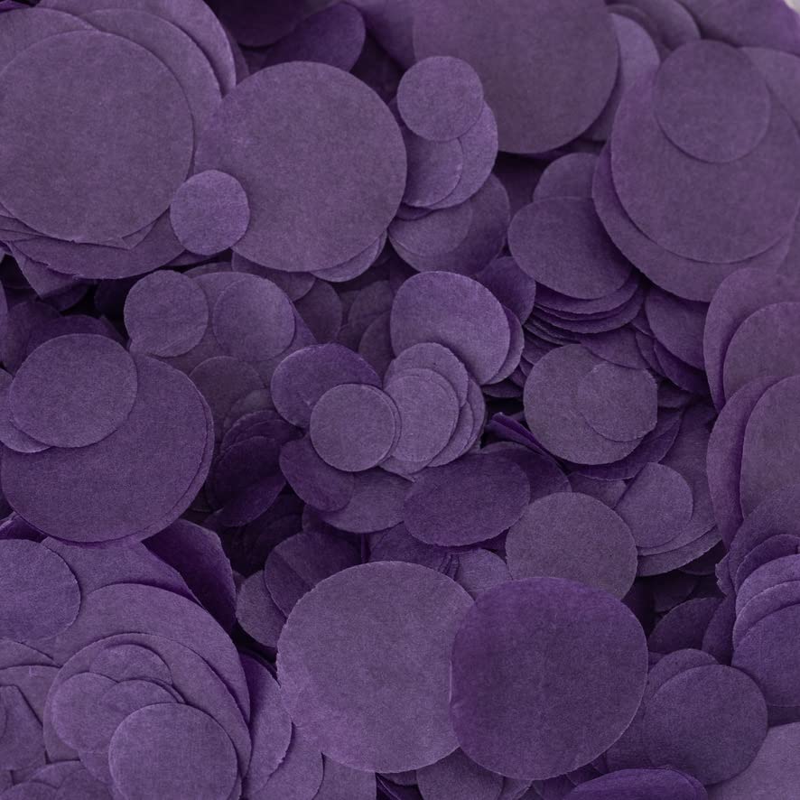 Purple Wedding Confetti | Biodegradable Purple Paper Circle Confetti | Throwing Aisle Table Decor Confetti | Celebration Baby Shower Party Ceremony
