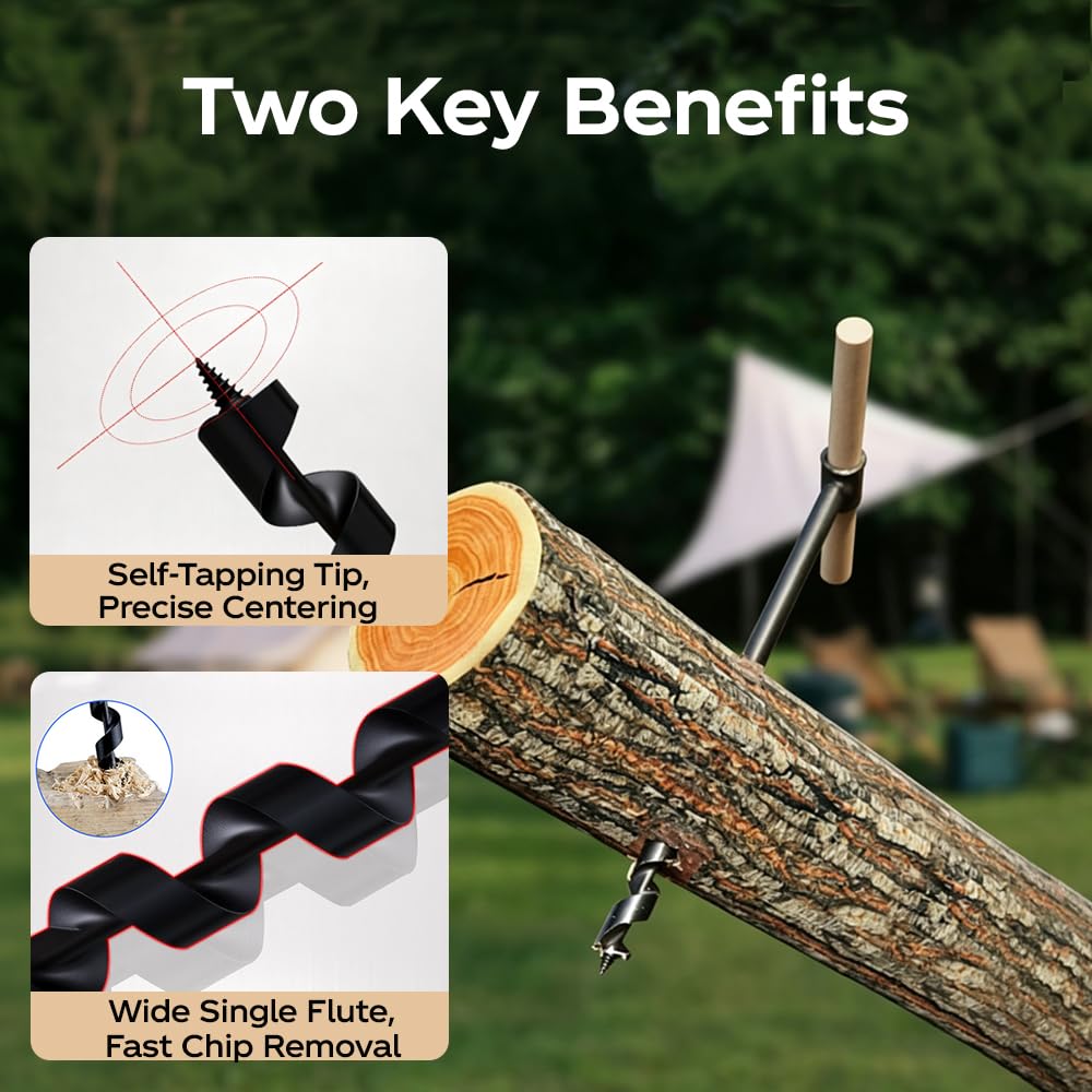 Broca manual de madera, 5 unidades, manual Bushcraft, acero resistente, broca de serpiente de ojo escocés, equipo Bushcraft, equipo de supervivencia al aire libre, kit de supervivencia para camping