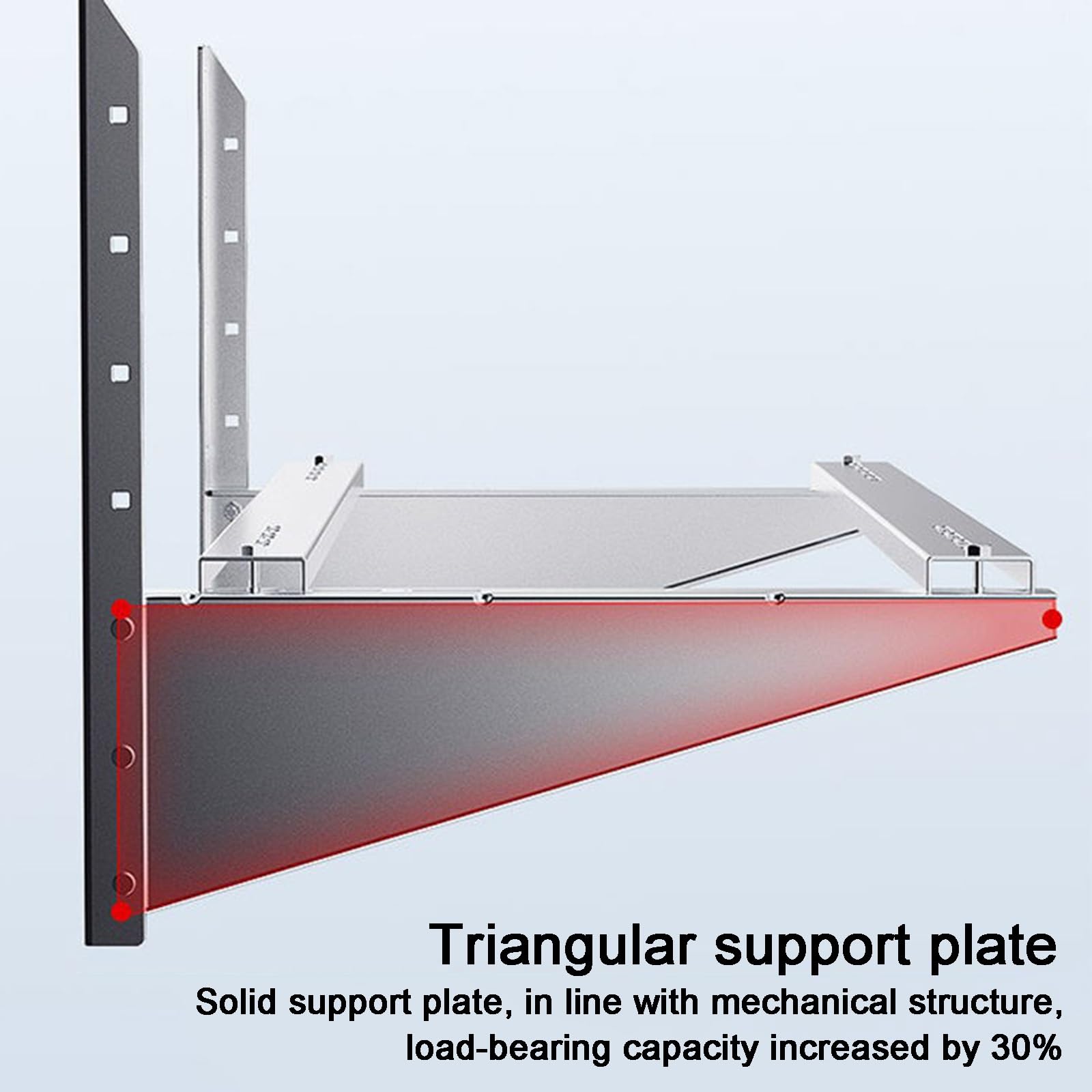Staffe per Condizionatore Esterno, Staffa Condizionatore D'aria con Doppie Barre Trasversali, Supporto a Parete in Acciaio Inox per Condensatore da 1,5-3 P(48.7x46x74cm/19x18x29in)