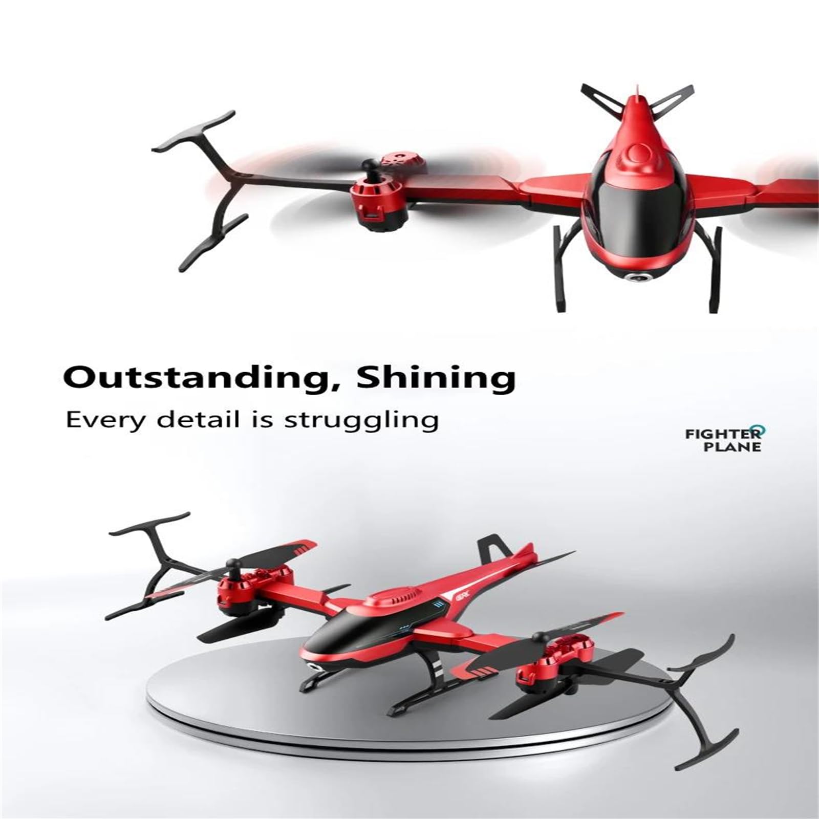Składany dron rc v10 z kamerą dzieci 6-kanałowy helikopter zdalnie sterowany start/lądowanie jednym przyciskiem akumulatorowy quadrocopter prezent dla chłopców w wieku 7-14 lat,B,Single battery