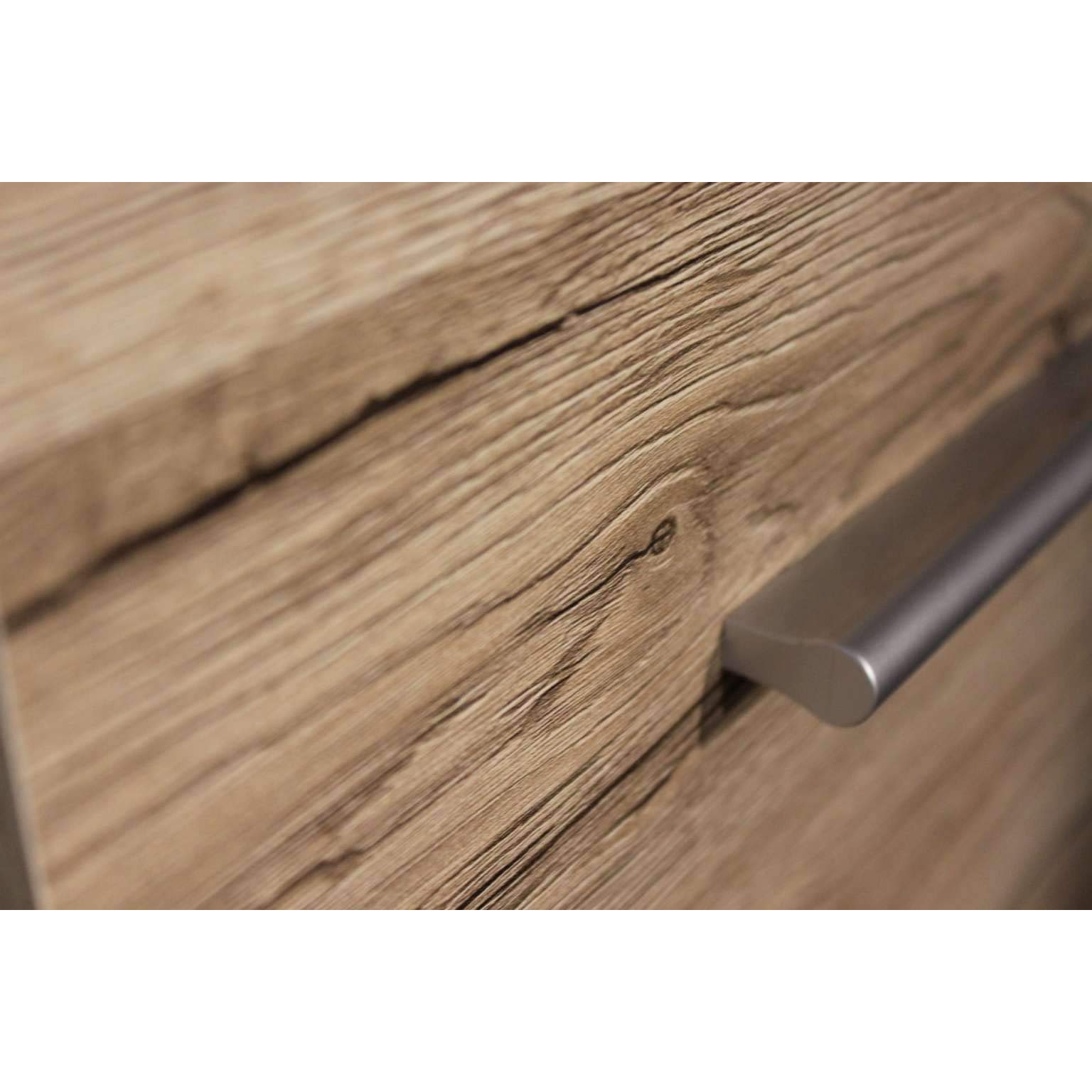 AVANTI TRENDSTORE - Festivo - Parete da soggiorno in laminato di quercia San Remo, Illuminazione LED compresa, Dimensioni: LAP 310x204x46 cm