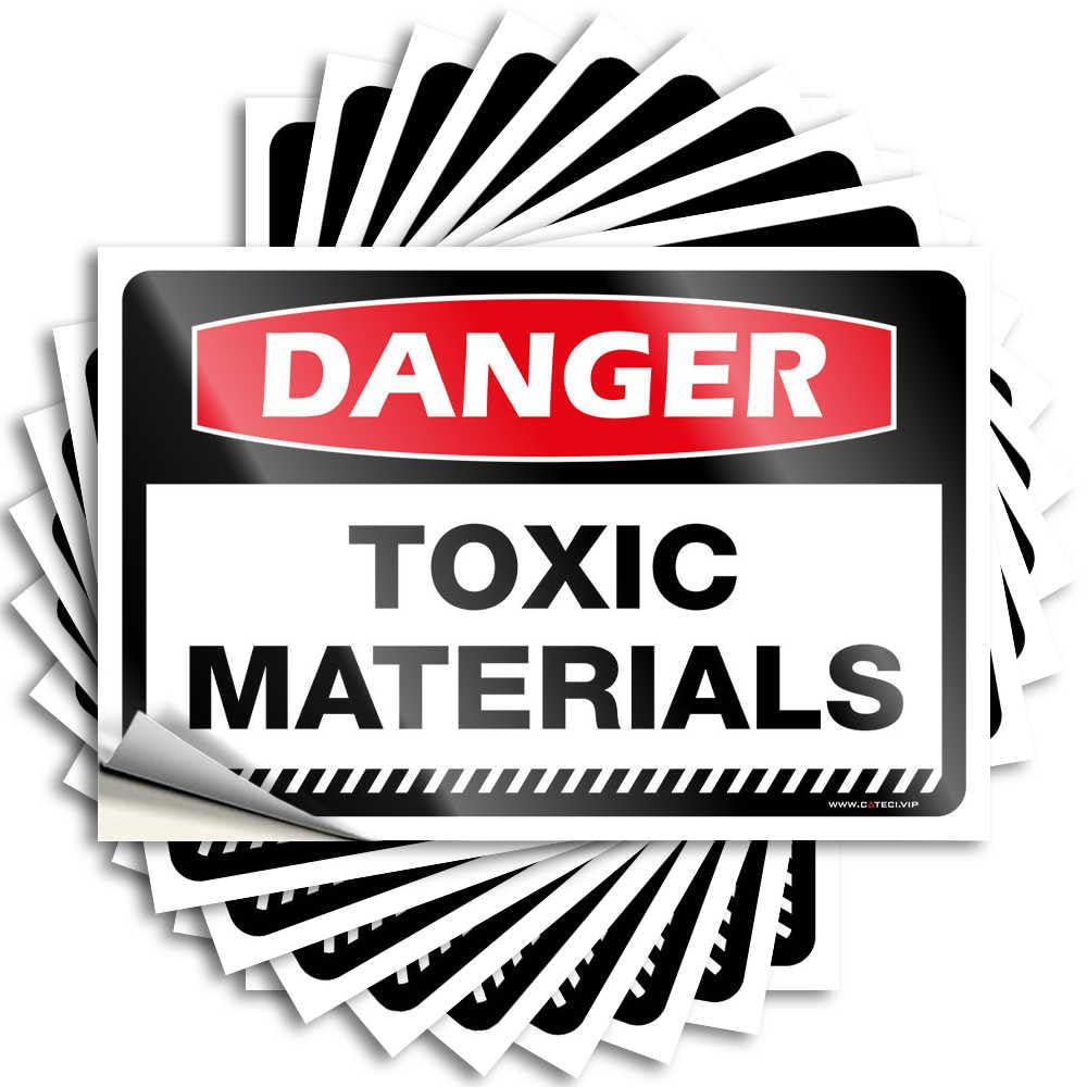Danger Toxic Materials Lettering Sticker Gaming Room Accessories | Badass Hard Removable Decal Pack(8X12CM)