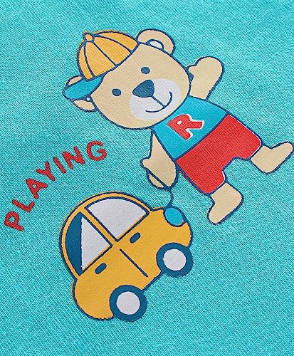 Image of KIKE New Born Baby Pure Cotton Printed Regular Fit Sando Innerwear Baniyan Kids Vest Infants Sleeveless Undershirts for Cute Boys Girls 0-24 Months (Pack of 6)