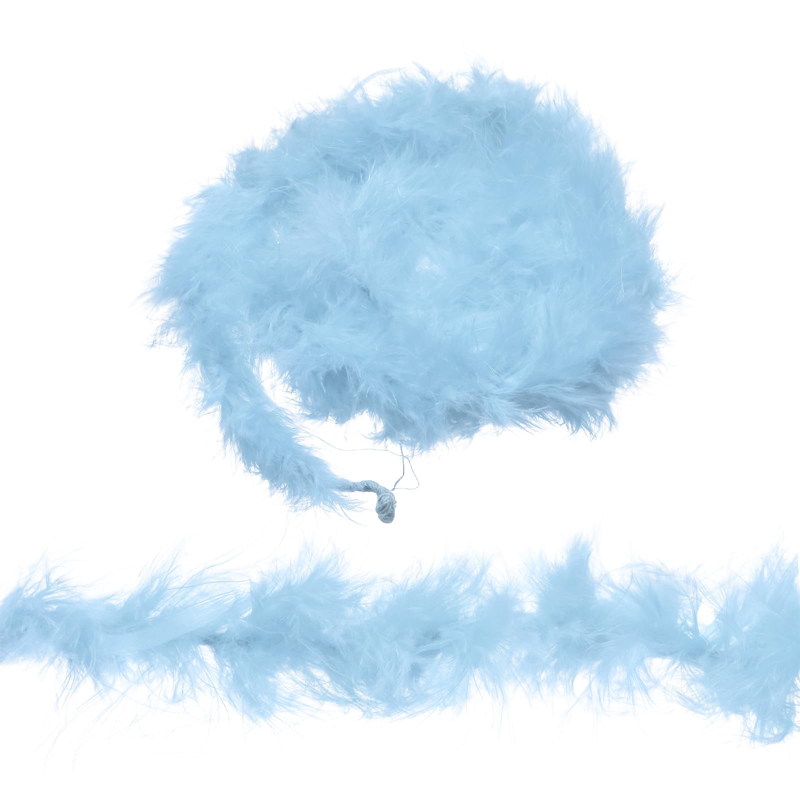 sourcing map 4 Pcs 2.2 Yards Feather Boa, Colourful Feather Boas Bulk, Artificial Fluffy Boas for Costume, DIY Craft, Home Wedding Party Decoration, Pale Sky Blue