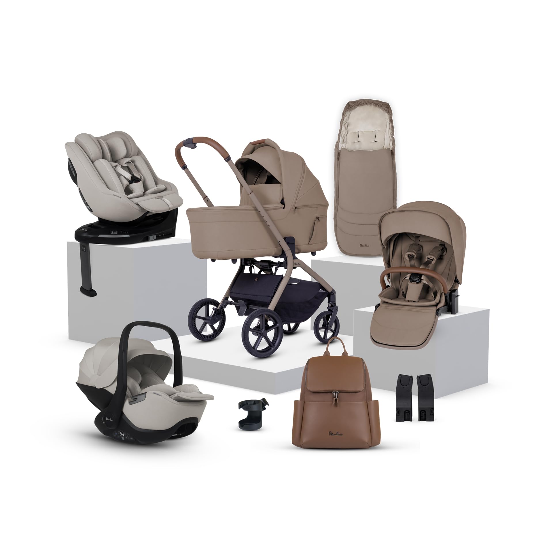 Silver Cross Breez Pushchair - Compact Lightweight Travel System, One-Hand Fold Pushchair with Lie-Flat Seat - Car Seat Compatible - Suitable from Birth to 4 Years (22kg) - Champagne — view 12