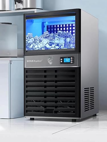 Commercial Ice Maker, 242lb24h Stainless Steel, ETL Certified, Includes Shovel Hose, Industrial Ice Maker