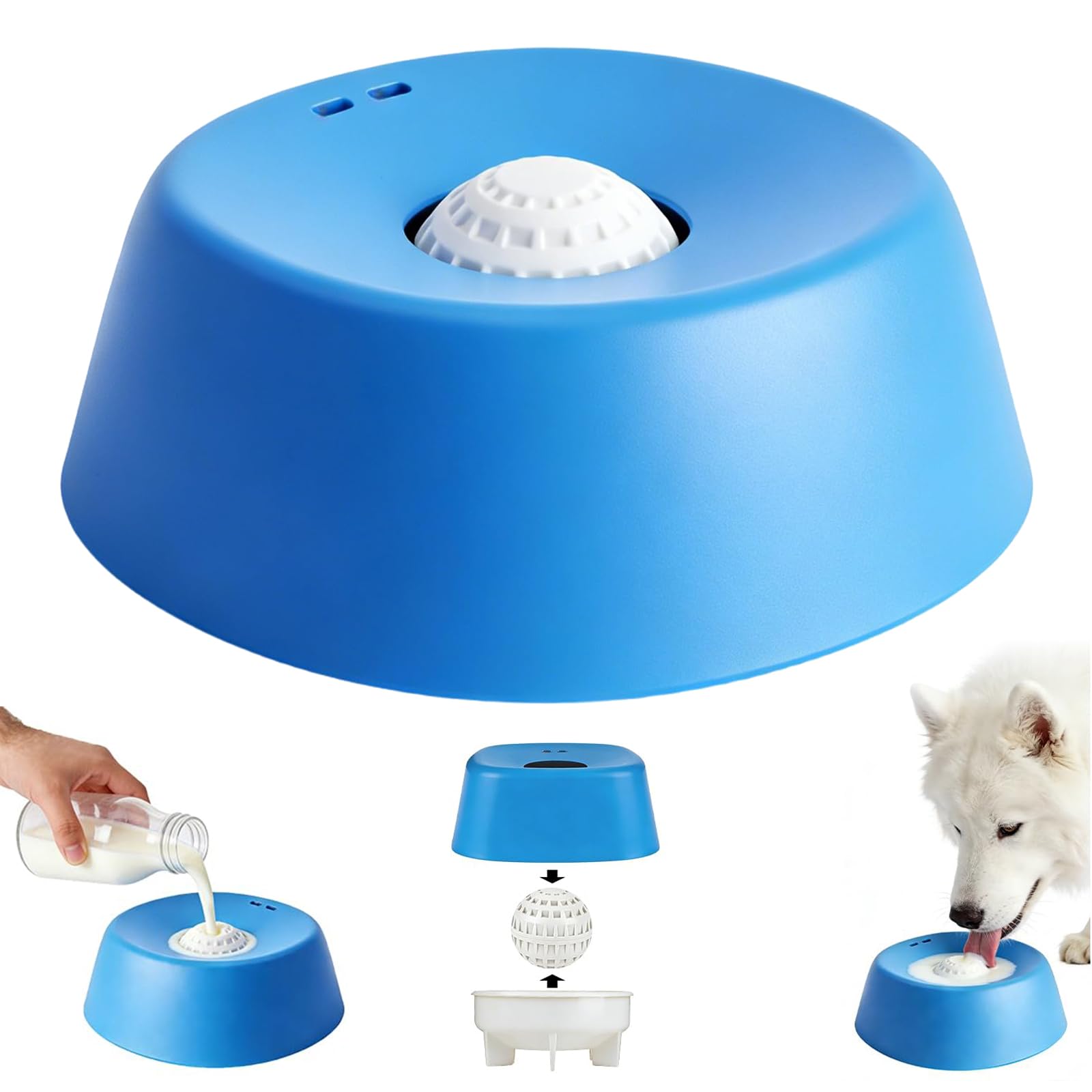 Cuenco para Lamer Perros, Cuenco De Alimentación Lenta con Bola Giratoria