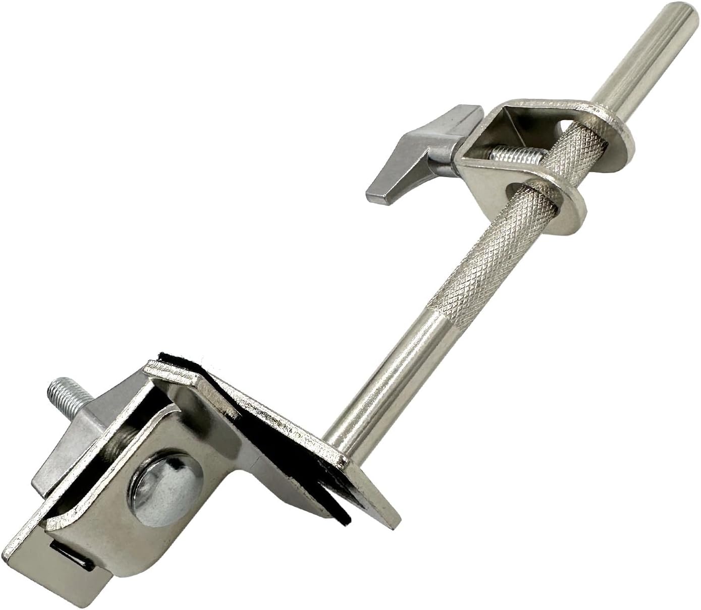 Cowbell Clamp with 7 inch Cowbell, Metal Black Drum Cowbell with Adjustable Standard Cowbell Mount Holder for Bass Drum Hoop Percussion Drum Set Accessory