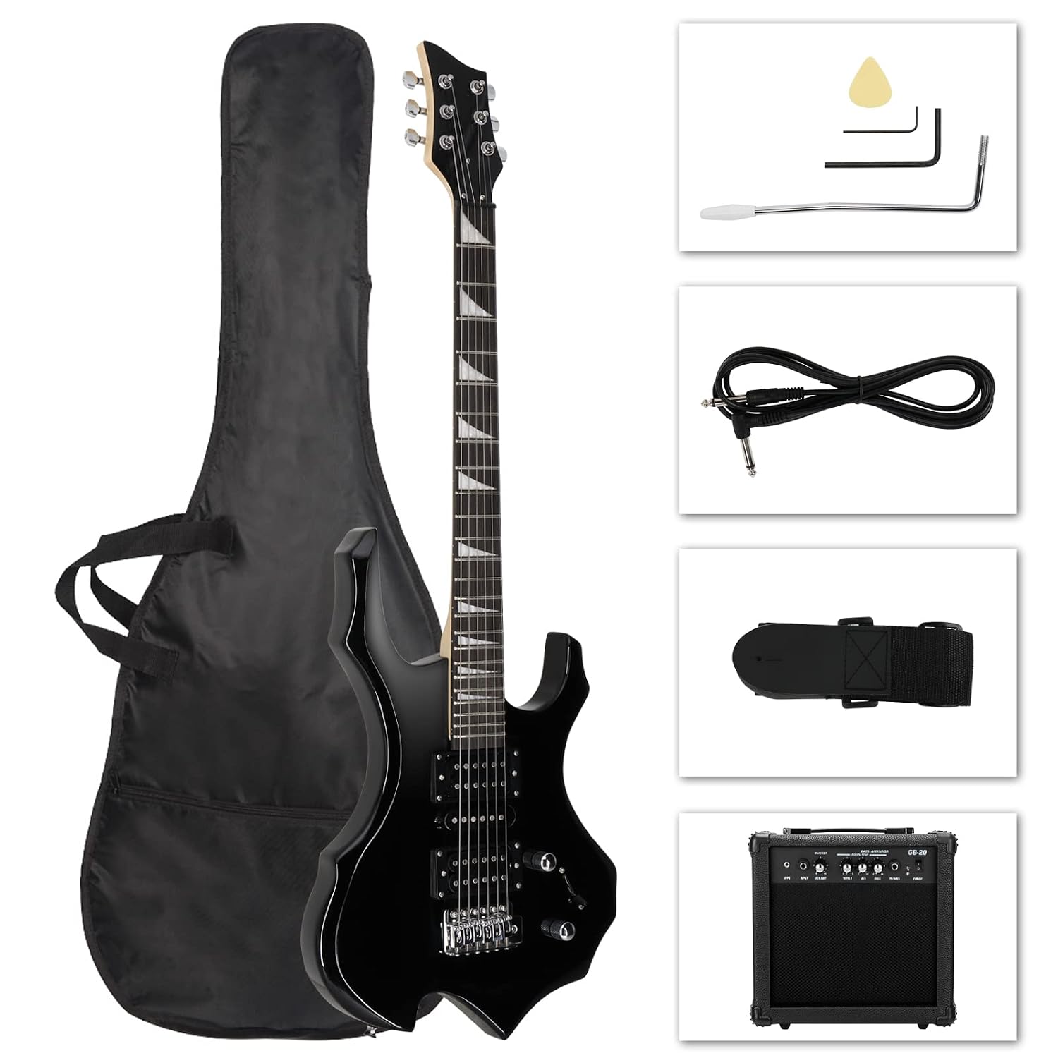 Ktaxon Electric Guitar Kit, Burning Fire Design 36-inch Beginner Guitar with Naturally Air-dried Solid Wood Body, 5-ways P... - Review, Price and Buying Guide