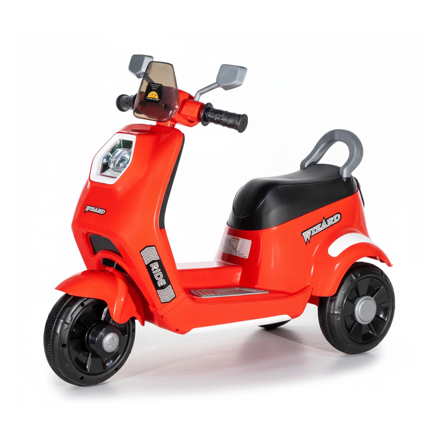 Toyzone Wizard Electric Scooty | Rechargeable Scooty 6V | Powered by 6.5 ah Battery | Music Player with Bluetoooth & USB | 6 Month Warranty on Battery | Make in India | for Kids 2+ Years (Red) 4