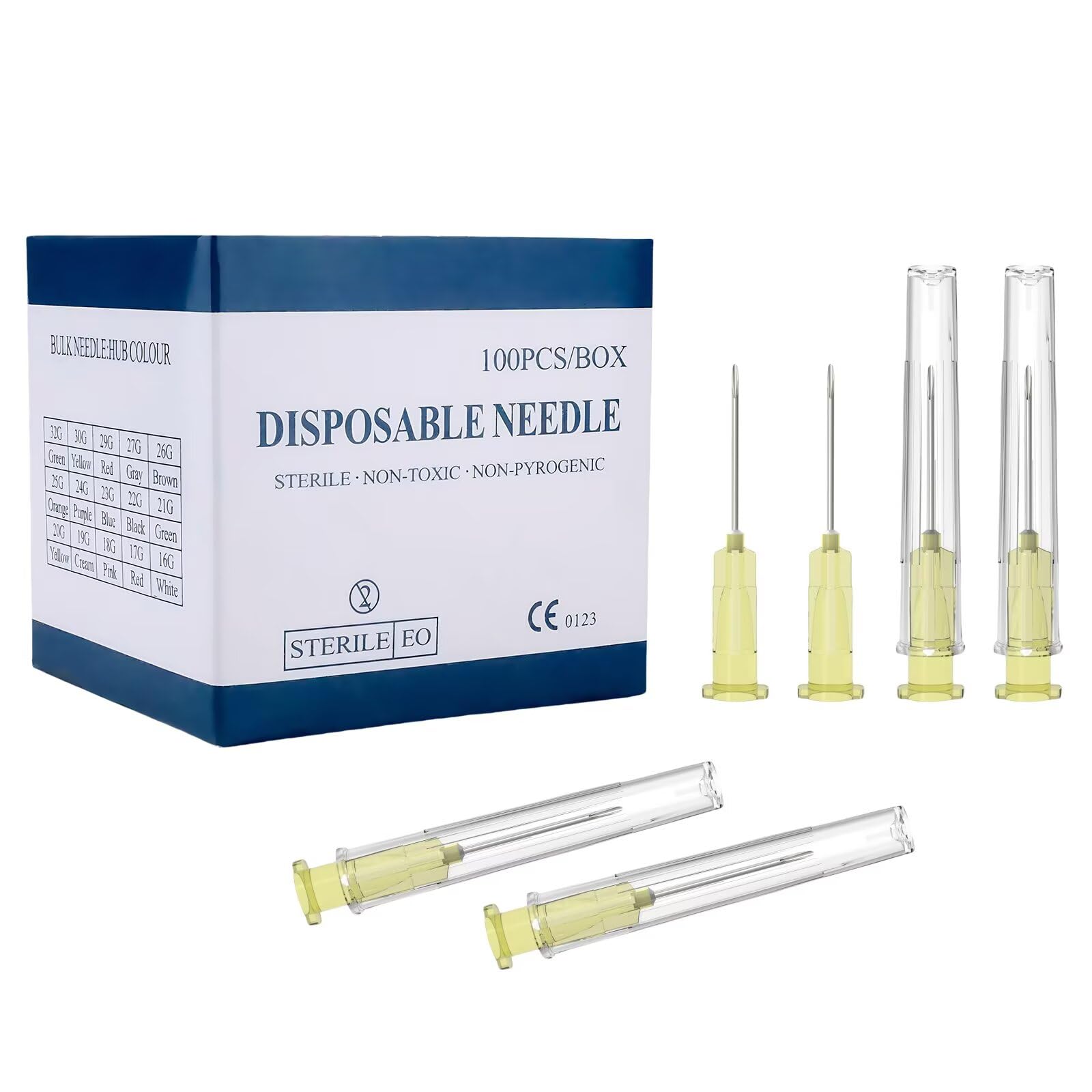 100 Pcs 25 Gauge 5/8-Inch(16mm) Needle Luer Lock Lab Accessories, with Cap, Individually Wrapped, for Scientific & Industrial — Amazon image 11