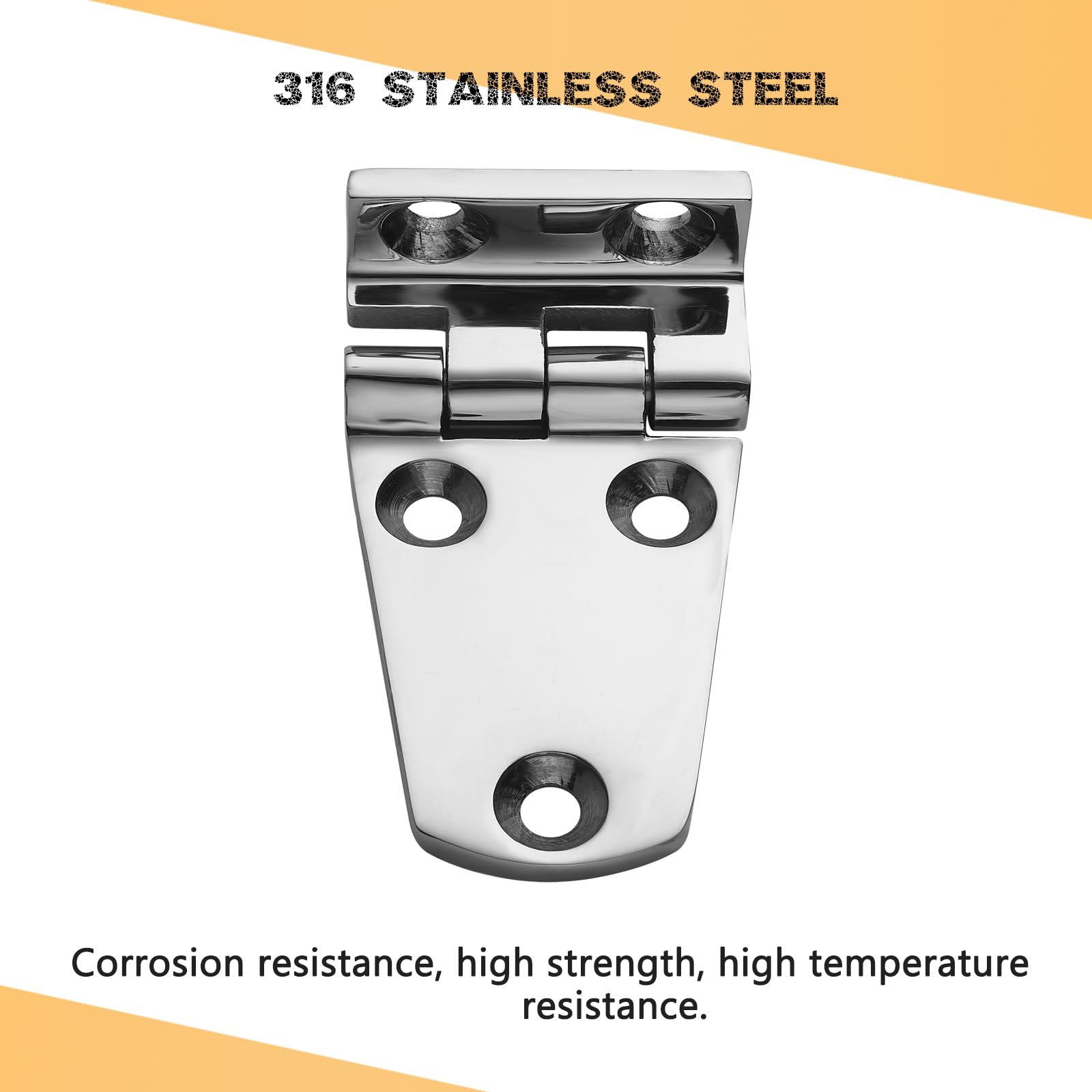 Lot de 2 charnières de trappe robustes en acier inoxydable 316, charnières latérales courtes décalées de 7,9 x 3,8 cm, charnières de porte d'armoire robustes avec vis