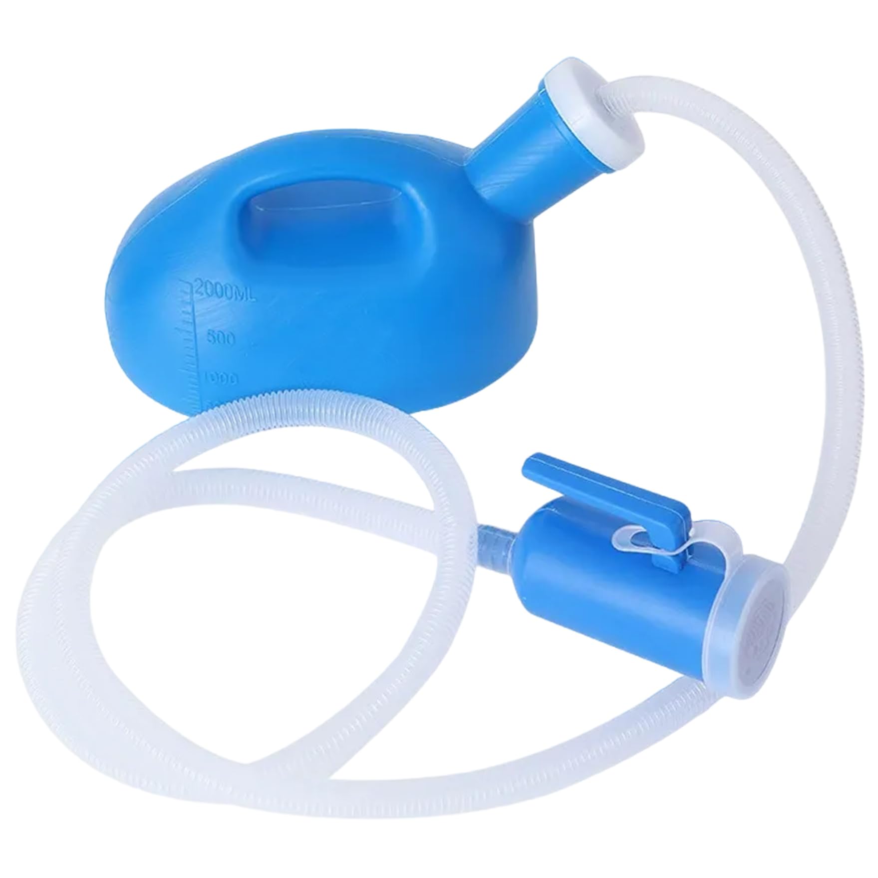 Unisex Potty with Lid and Funnel, Portable Pee Bottle for Men and Women, 2000ml Large Capacity Male Female Reusable Urinals, Emergency Urine Collection for Hospital Home Camping Car Travel