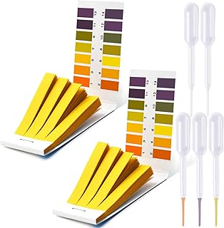 Litmus PH Test Strips 160 Strips, Professional Universal pH.1-14 Test Paper with Test Pipette Droppers, for Teaching, Student, Chemistry Experiment, Saliva Urine Water Soil & Diet pH Monitoring