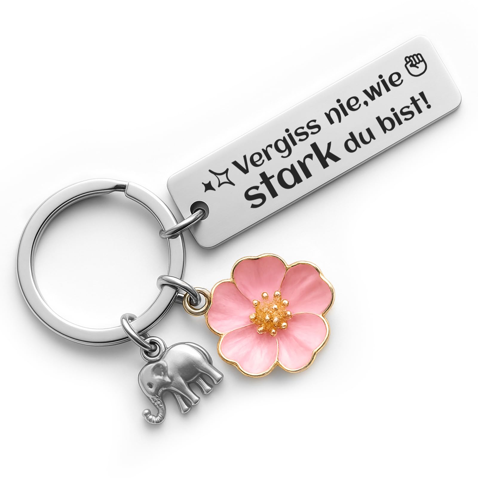 YISCOKO Cadeaus voor vrouwen, verjaardagscadeau voor vrouwen, sleutelhanger met gravure, goede verbetering, cadeau voor mama, zus, collega, verjaardagscadeau., Roestvrij staal kleur, Eén maat