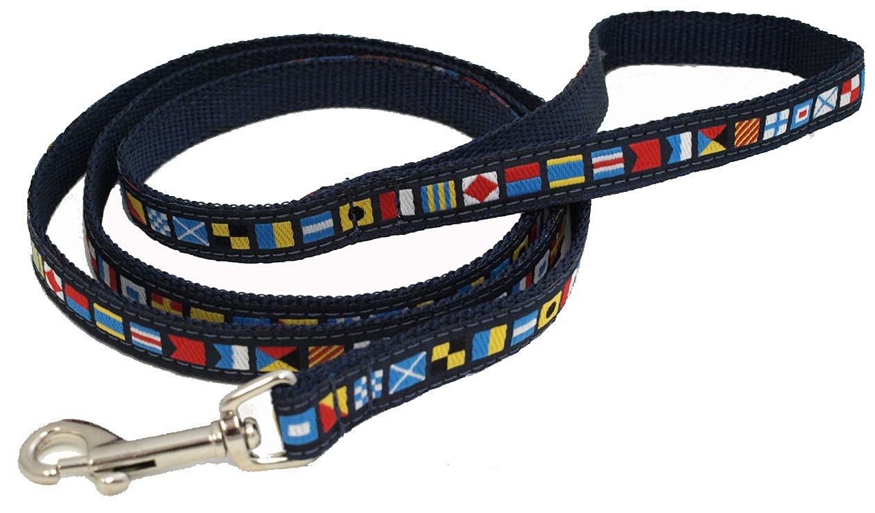 Nautical Code Flag Dog Leash, 6 ft Long (5/8 in Wide 6 ft Long)