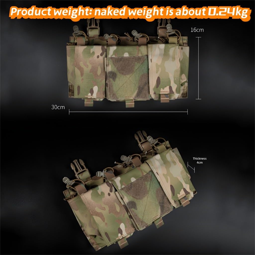 4-Cell 5.56 Quick Panel With 25mm Interrupt，3-Cell Utility Pouch, Nylon Tactical Gear For Team Activities, Wargames