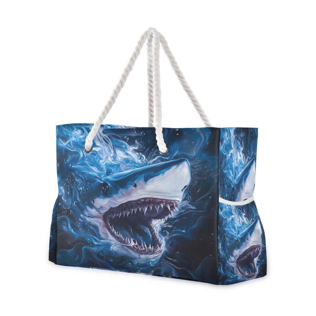 senya Large Beach Bags Totes Canvas Tote Shoulder Bag Soft Wave Water Resistant Bags for Gym Travel Daily Ocean