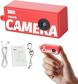 Small Digital Camera Keychain, 1080P HD Portable Video Camera with 5 Retro Filters,130 Wide Angle Lens, for Travel, Parties (Red)