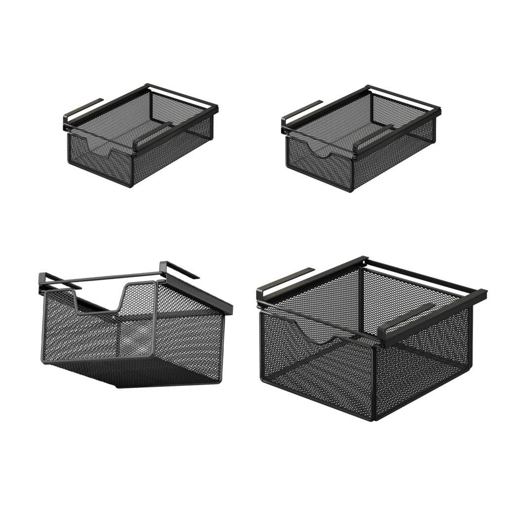 Generic Cassetto Estraibile Sospeso, Ripiano in Filo Metallico, Cestino Organizer, Contenitore Versatile E Pratico Da Appendere Sotto Il Mobile, Cassetto, Xs