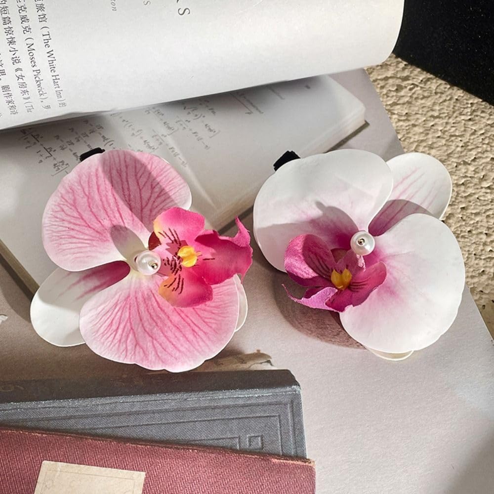 Delicate Orchid Hairclip in Pale Pink and Gold Amazon.com : Pink Orchid Flower Hair Clip,Flower Hair Clip  main image 4