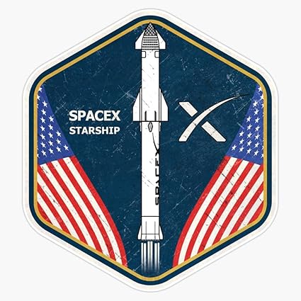 Amazon.com - Spacex Starship Badge Sticker Bumper Sticker Vinyl Decal 5