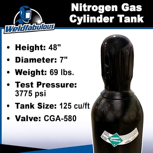 Miniatura 3 de Tanque de cilindro de gas nitrógeno de 125 cuft - COMPLETO