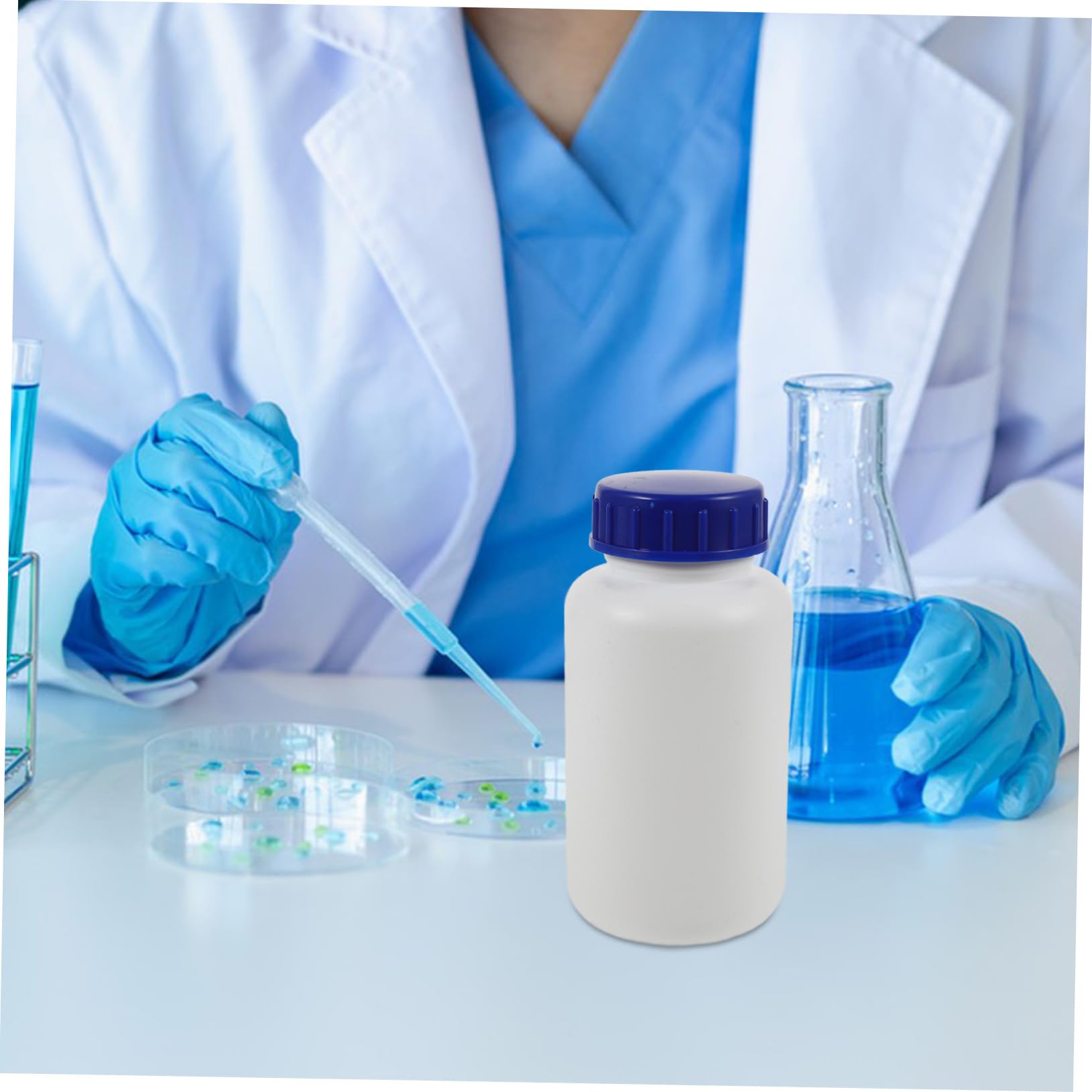 Mobestech 12stücke Laborprobenflaschen Chemikalienbehälter Aus Dickem Mit Sicherem Deckel Für Labore Und Industrielle Anwendungen Auslaufsicher Und Langlebig