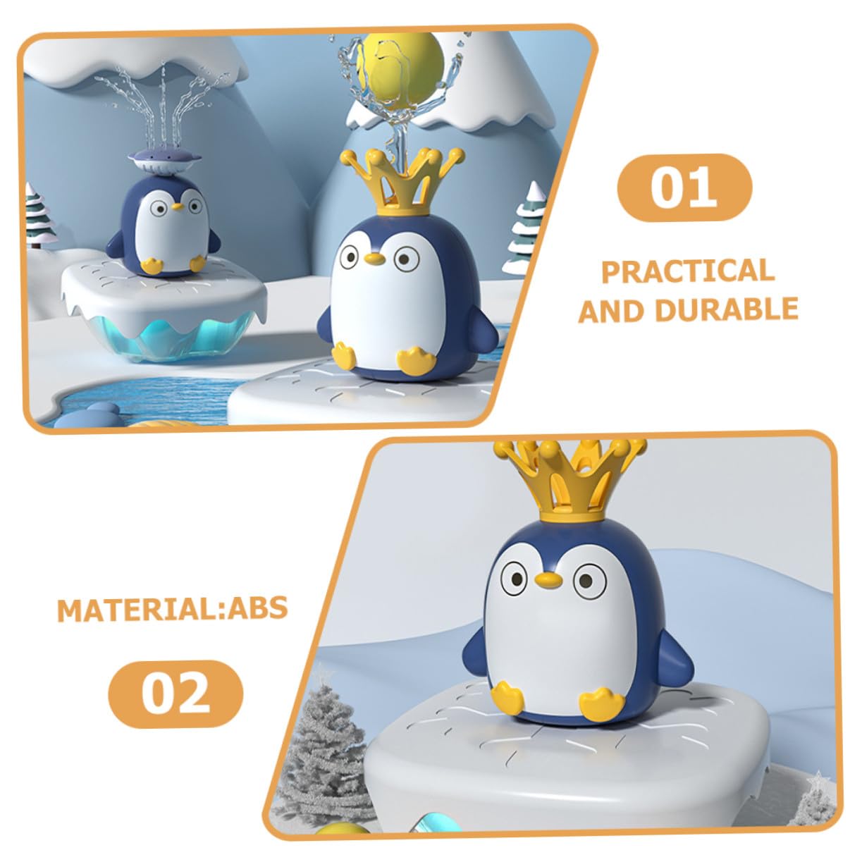 Toyvian Juguete de Baño para Bebés en Forma de Pingüino Aspersor de Agua, Material Abs Suave sin Rebabas, Adecuado para Estimular el Baño de Niños Pequeños