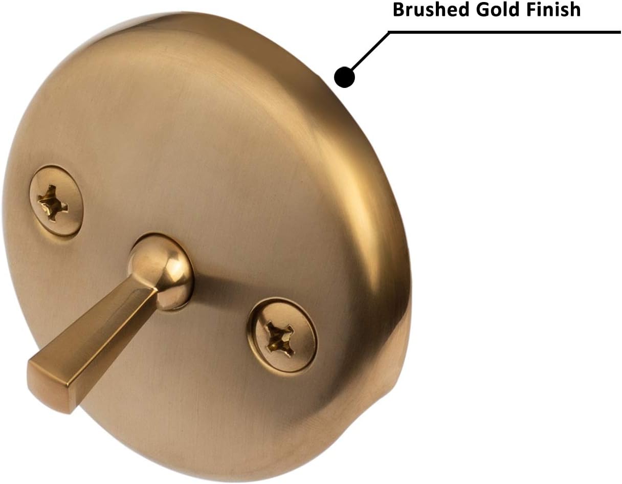 Artiwell Trip Lever Tub Trim Kit Set With Trip Lever Overflow Face Plate, Trip Lever Bathtub Drain with Strainer, Overflow and Matching Screws (BRUSHED GOLD) - - 