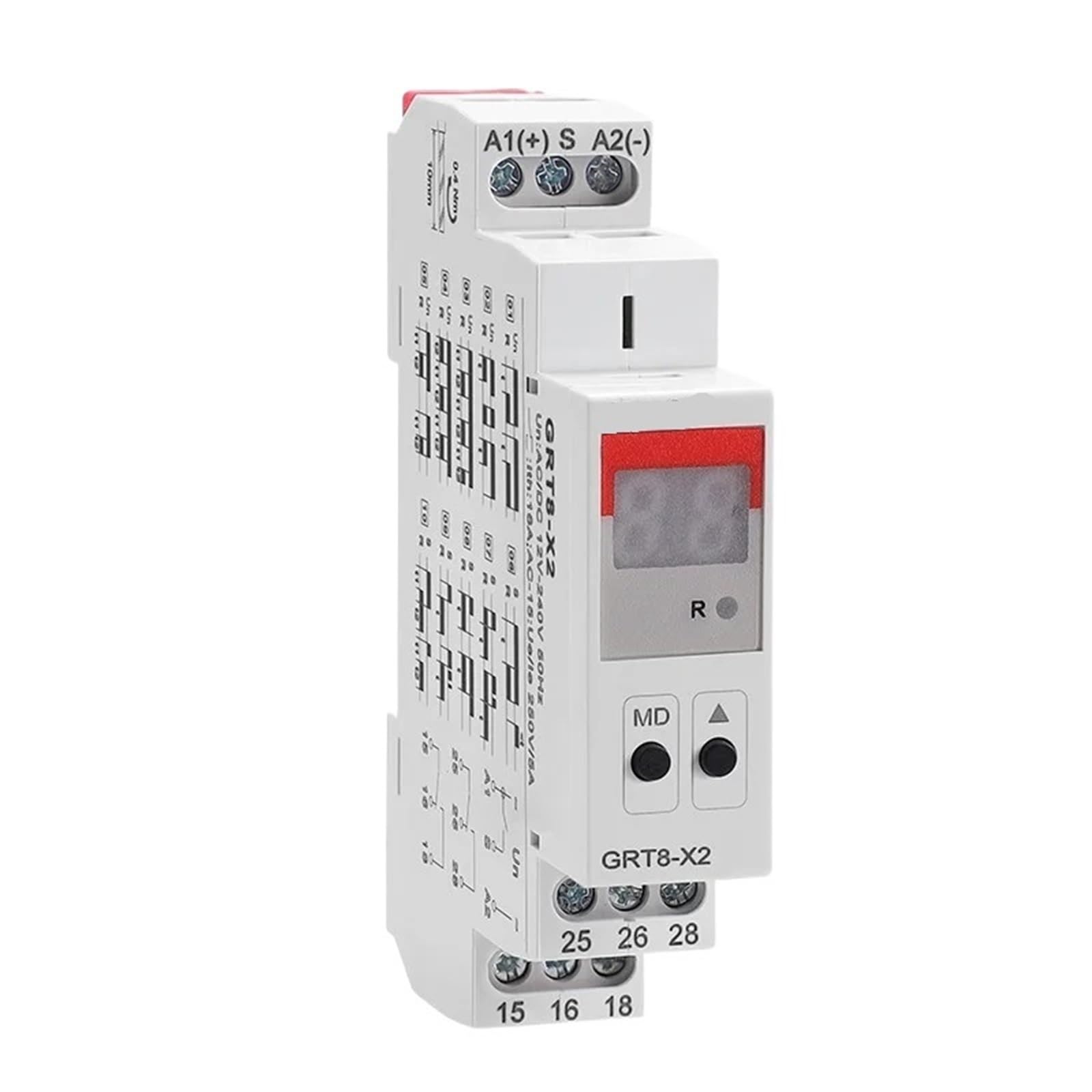 GRT8-X Digitalanzeige Multifunktions-Zeitrelais 16A mit 20 Funktionsauswahlen 1 Stücke(GRT8-X1 ACDC12V-240V)