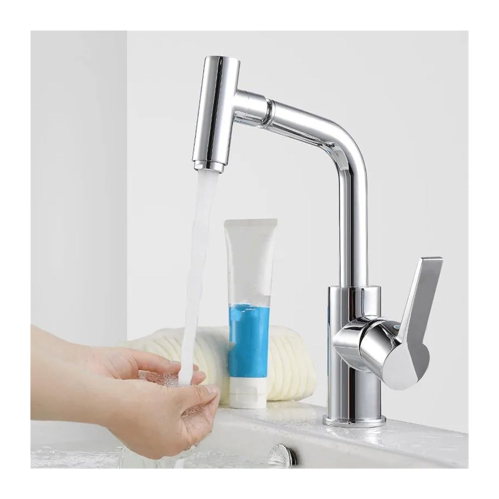 Robinet de cuisine pivotant pour eau chaude et froide monotrou